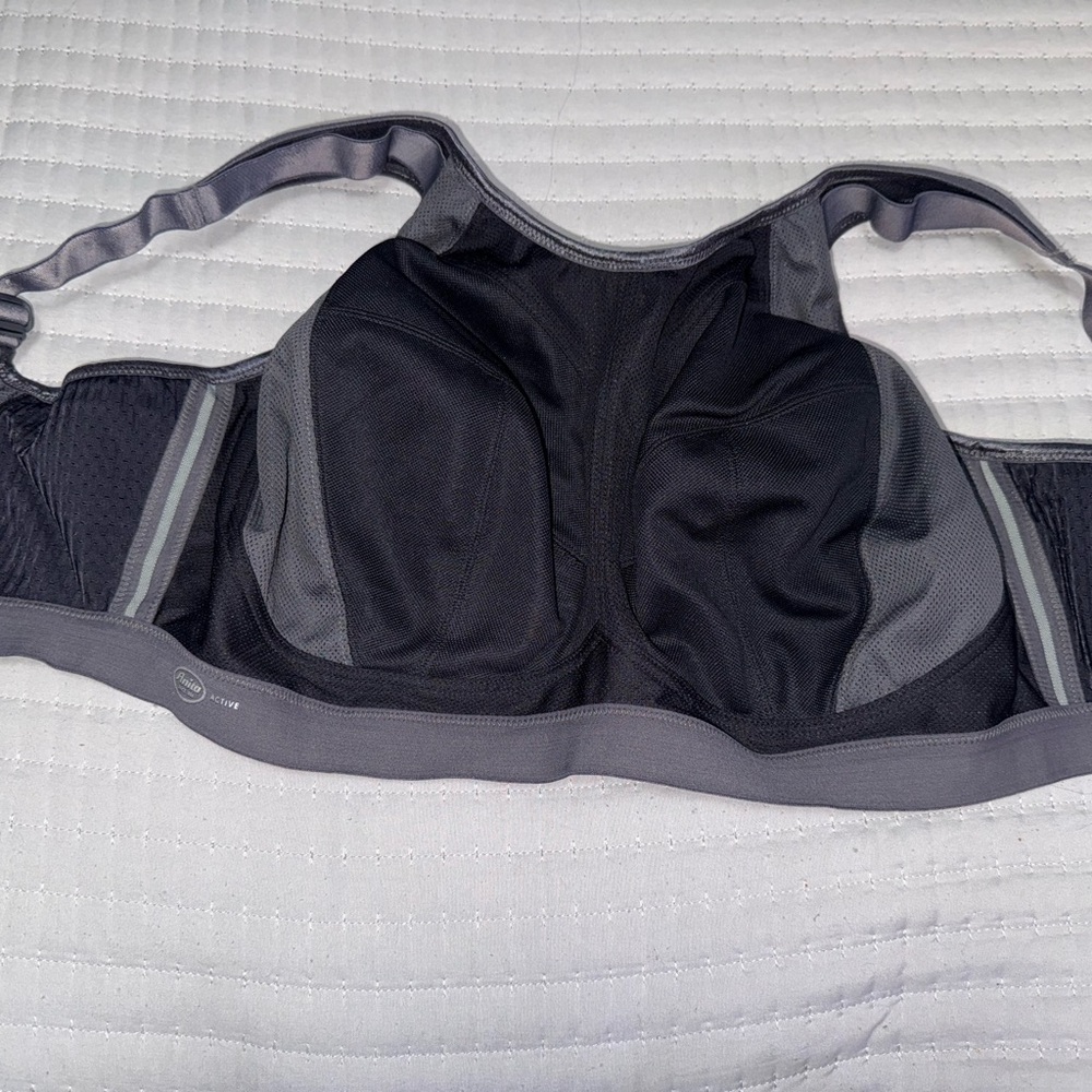 Anita Black and Gray High-Support Sports Bra